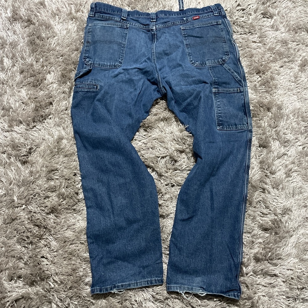 Wrangler Blue Cargo Denim Pants Relaxed Fit